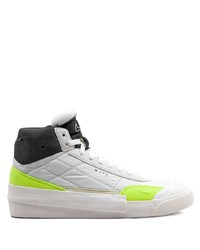 Sneakers alte di tela bianche e verdi di Nike