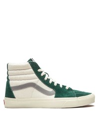 Sneakers alte di tela bianche e verdi di Vans