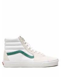 Sneakers alte di tela bianche e verdi di Vans