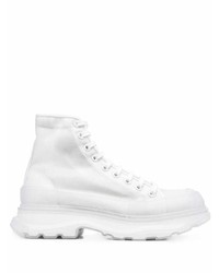 Sneakers alte di tela bianche di Alexander McQueen