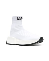 Sneakers alte di tela bianche di MM6 MAISON MARGIELA