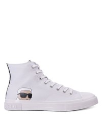 Sneakers alte di tela bianche di Karl Lagerfeld