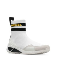 Sneakers alte di tela bianche di Diesel