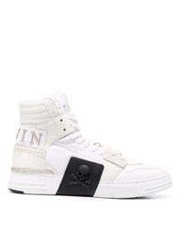 Sneakers alte di tela bianche di Philipp Plein