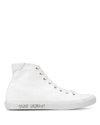Sneakers alte di tela bianche di Saint Laurent