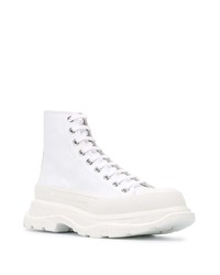 Sneakers alte di tela bianche di Alexander McQueen