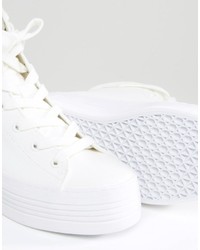 Sneakers alte di tela bianche di Calvin Klein Jeans