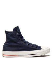 Sneakers alte di tela blu scuro di Converse