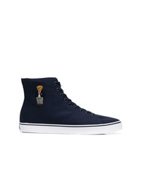 Sneakers alte di tela blu scuro di Polo Ralph Lauren