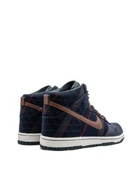 Sneakers alte di tela blu scuro di Nike