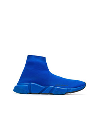 Sneakers alte di tela blu di Balenciaga