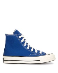 Sneakers alte di tela blu di Converse