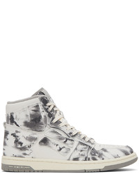 Sneakers alte di tela effetto tie-dye grigie