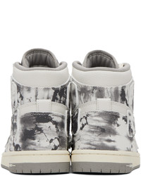Sneakers alte di tela effetto tie-dye grigie di Amiri