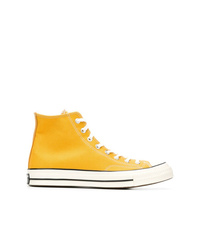 Sneakers alte di tela gialle di Converse
