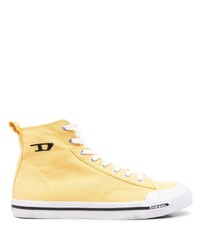 Sneakers alte di tela gialle di Diesel