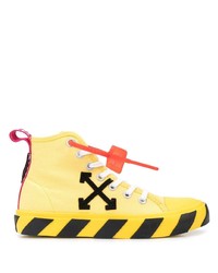 Sneakers alte di tela gialle di Off-White