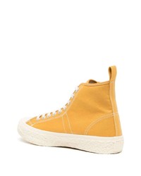 Sneakers alte di tela gialle di YMC