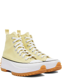 Sneakers alte di tela gialle di Converse