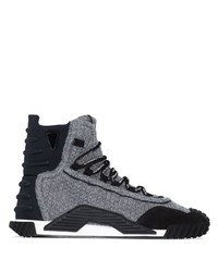 Sneakers alte di tela grigie di Dolce & Gabbana