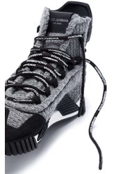 Sneakers alte di tela grigie di Dolce & Gabbana