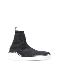 Sneakers alte di tela grigio scuro di Givenchy