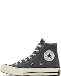 Sneakers alte di tela grigio scuro di Converse