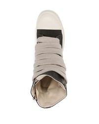 Sneakers alte di tela grigio scuro di Rick Owens DRKSHDW