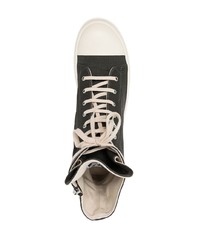 Sneakers alte di tela grigio scuro di Rick Owens