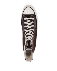 Sneakers alte di tela marrone scuro di Converse