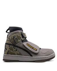 Sneakers alte di tela mimetiche grigio scuro di Reebok
