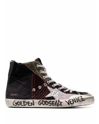 Sneakers alte di tela multicolori di Golden Goose