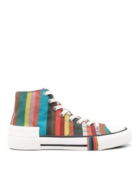 Sneakers alte di tela multicolori di Paul Smith