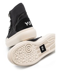 Sneakers alte di tela nere e bianche di Y-3