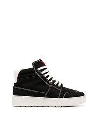 Sneakers alte di tela nere e bianche di Ami Paris