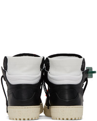 Sneakers alte di tela nere e bianche di Off-White