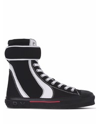 Sneakers alte di tela nere e bianche di Burberry