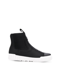 Sneakers alte di tela nere e bianche di Calvin Klein Jeans