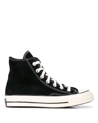 Sneakers alte di tela nere e bianche di Converse