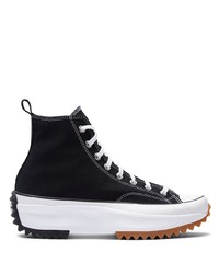 Sneakers alte di tela nere e bianche di Converse