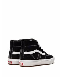 Sneakers alte di tela nere e bianche di Vans