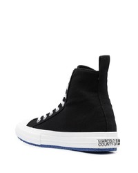 Sneakers alte di tela nere e bianche di Marcelo Burlon County of Milan