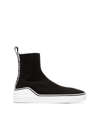 Sneakers alte di tela nere e bianche di Givenchy