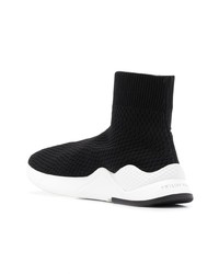 Sneakers alte di tela nere e bianche di Philipp Plein