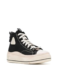 Sneakers alte di tela nere e bianche di R13