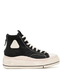 Sneakers alte di tela nere e bianche di R13