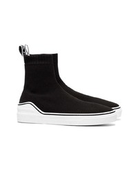 Sneakers alte di tela nere e bianche di Givenchy