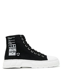 Sneakers alte di tela nere e bianche di Viron