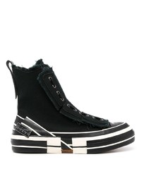 Sneakers alte di tela nere e bianche di Y's