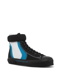 Sneakers alte di tela nere e blu di Burberry